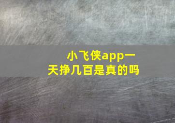 小飞侠app一天挣几百是真的吗