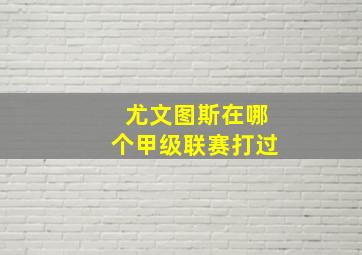 尤文图斯在哪个甲级联赛打过