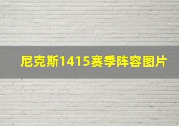 尼克斯1415赛季阵容图片