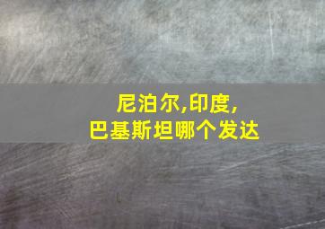 尼泊尔,印度,巴基斯坦哪个发达