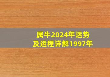 属牛2024年运势及运程详解1997年