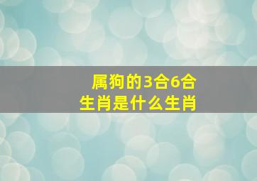 属狗的3合6合生肖是什么生肖