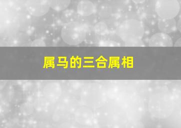 属马的三合属相