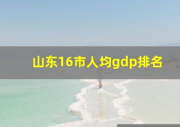 山东16市人均gdp排名