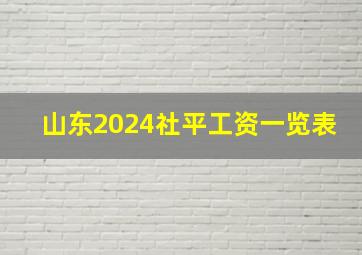 山东2024社平工资一览表