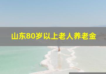 山东80岁以上老人养老金