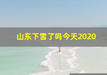 山东下雪了吗今天2020