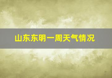 山东东明一周天气情况