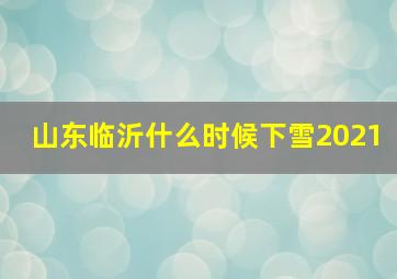 山东临沂什么时候下雪2021