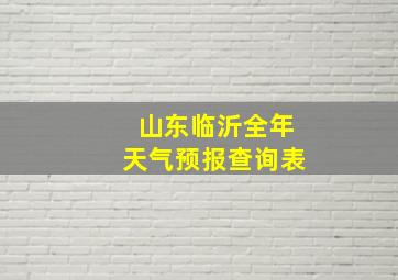 山东临沂全年天气预报查询表