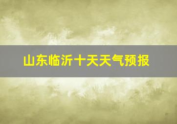 山东临沂十天天气预报