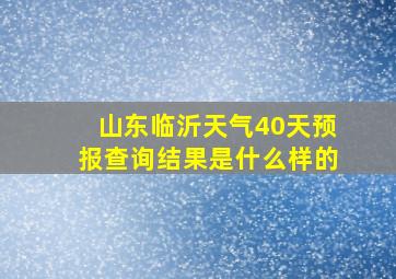 山东临沂天气40天预报查询结果是什么样的