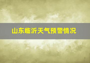 山东临沂天气预警情况