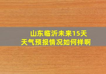 山东临沂未来15天天气预报情况如何样啊