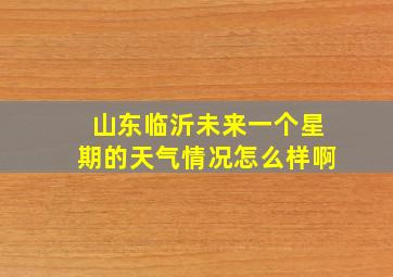 山东临沂未来一个星期的天气情况怎么样啊