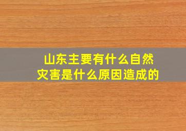 山东主要有什么自然灾害是什么原因造成的