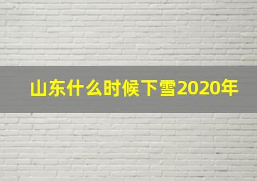 山东什么时候下雪2020年