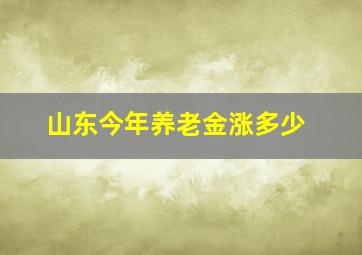 山东今年养老金涨多少