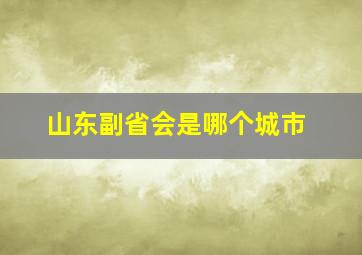 山东副省会是哪个城市