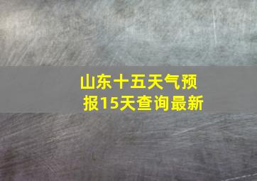 山东十五天气预报15天查询最新