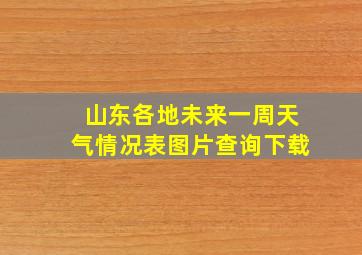 山东各地未来一周天气情况表图片查询下载