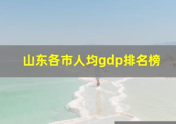 山东各市人均gdp排名榜