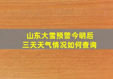 山东大雪预警今明后三天天气情况如何查询