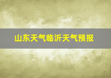 山东天气临沂天气预报