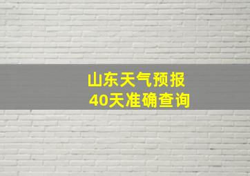 山东天气预报40天准确查询