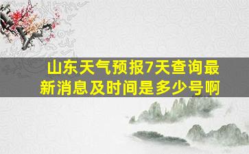 山东天气预报7天查询最新消息及时间是多少号啊