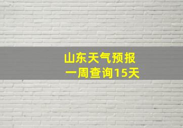 山东天气预报一周查询15天