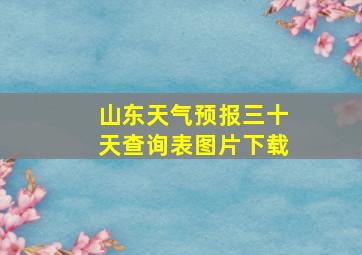 山东天气预报三十天查询表图片下载