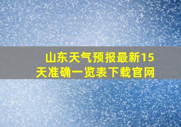 山东天气预报最新15天准确一览表下载官网