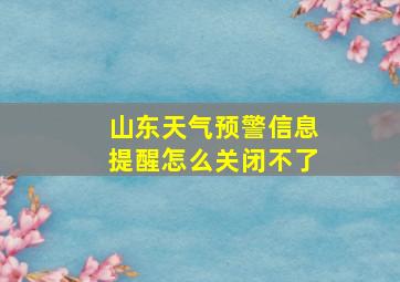 山东天气预警信息提醒怎么关闭不了