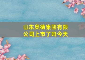 山东奥德集团有限公司上市了吗今天