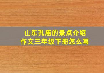 山东孔庙的景点介绍作文三年级下册怎么写