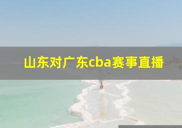 山东对广东cba赛事直播