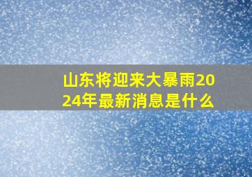 山东将迎来大暴雨2024年最新消息是什么