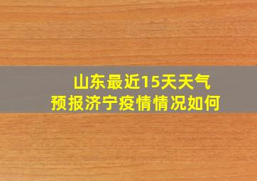 山东最近15天天气预报济宁疫情情况如何