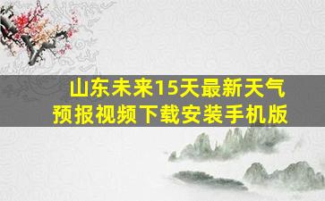 山东未来15天最新天气预报视频下载安装手机版