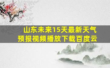 山东未来15天最新天气预报视频播放下载百度云