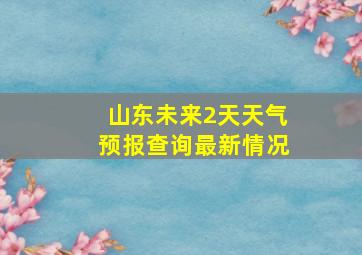 山东未来2天天气预报查询最新情况