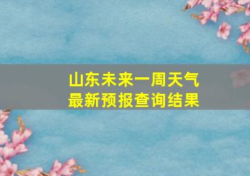 山东未来一周天气最新预报查询结果