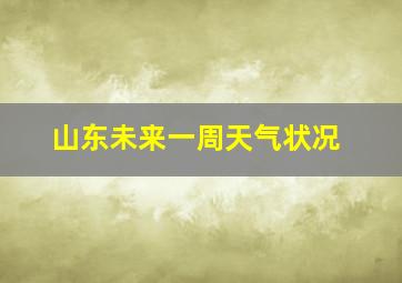 山东未来一周天气状况