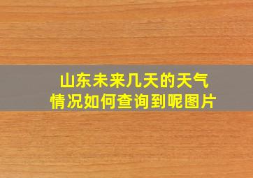 山东未来几天的天气情况如何查询到呢图片