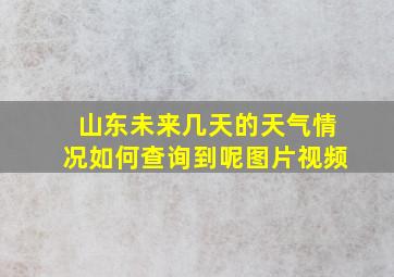 山东未来几天的天气情况如何查询到呢图片视频