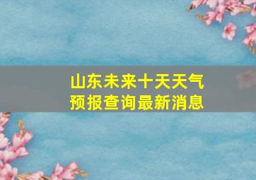 山东未来十天天气预报查询最新消息