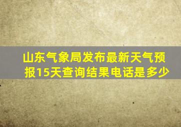 山东气象局发布最新天气预报15天查询结果电话是多少