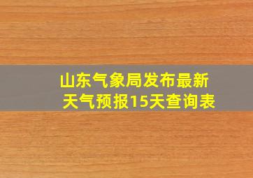 山东气象局发布最新天气预报15天查询表