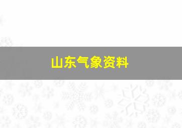 山东气象资料